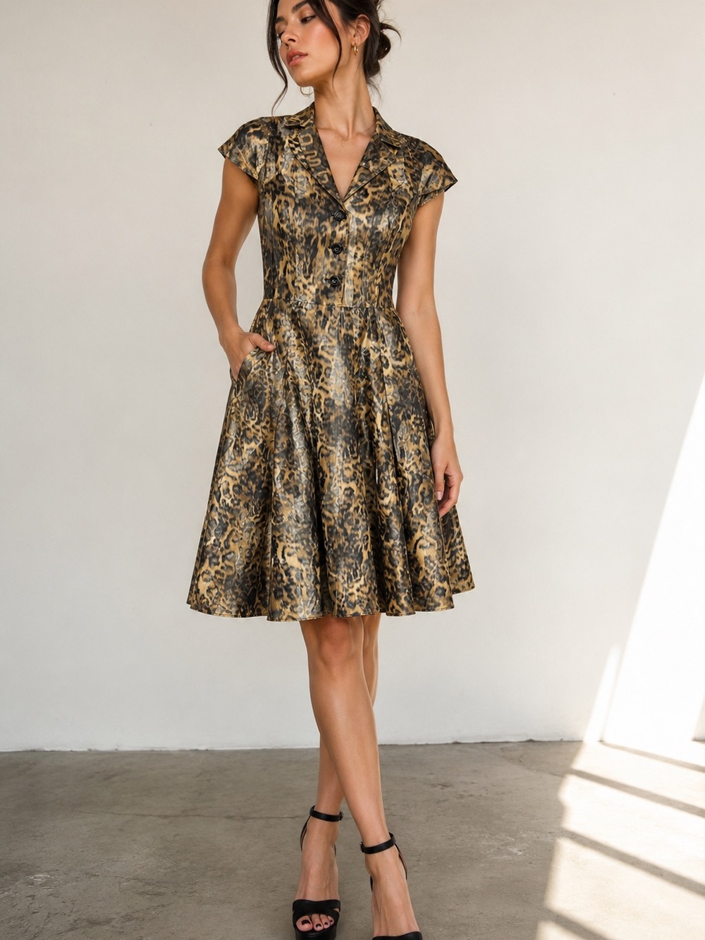 🔥 RARE L.A.M.B. BY GWEN STEFANI LEOPARD DRESS • SIZE 6 🔥 - Picture 2 of 15